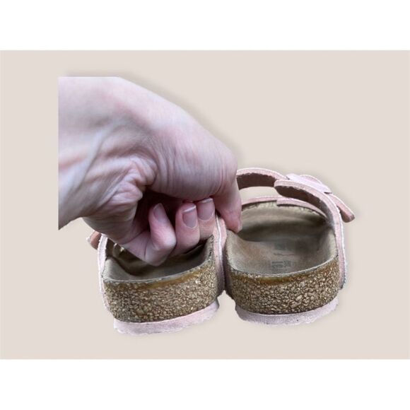 Birkenstock Arizona Kids Vegan textile soft pink sandals - Picture 4 of 6